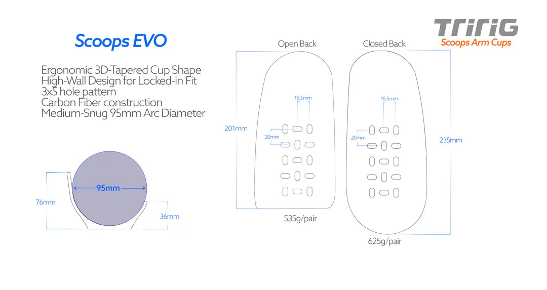 Closed Back High Side EVO Arm Cups - Due 3rd May