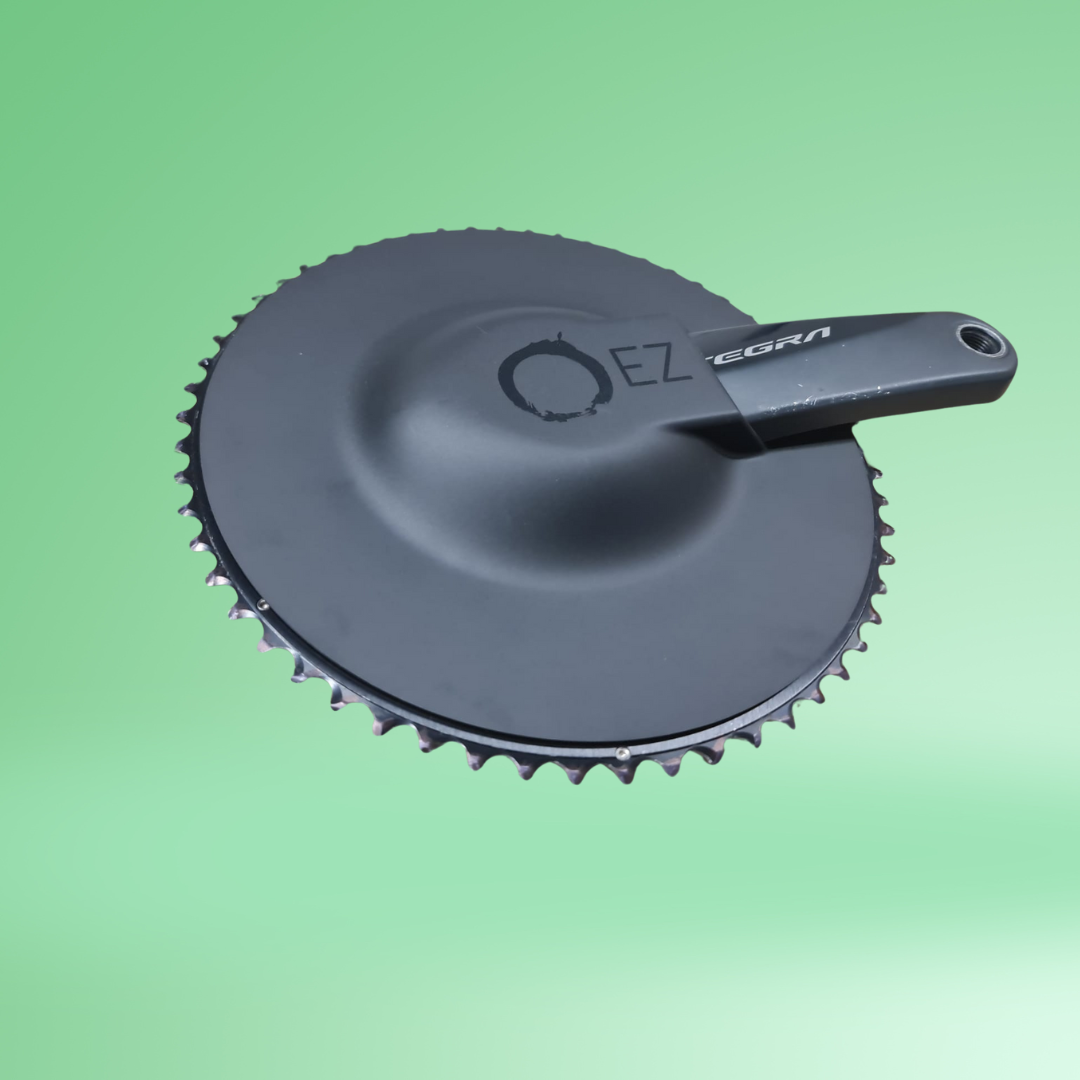 POWER BUNDLE EZ Aero Chainring & Front Derailleur Guard 6-10 Watt Saving - Flat faced chainrings only