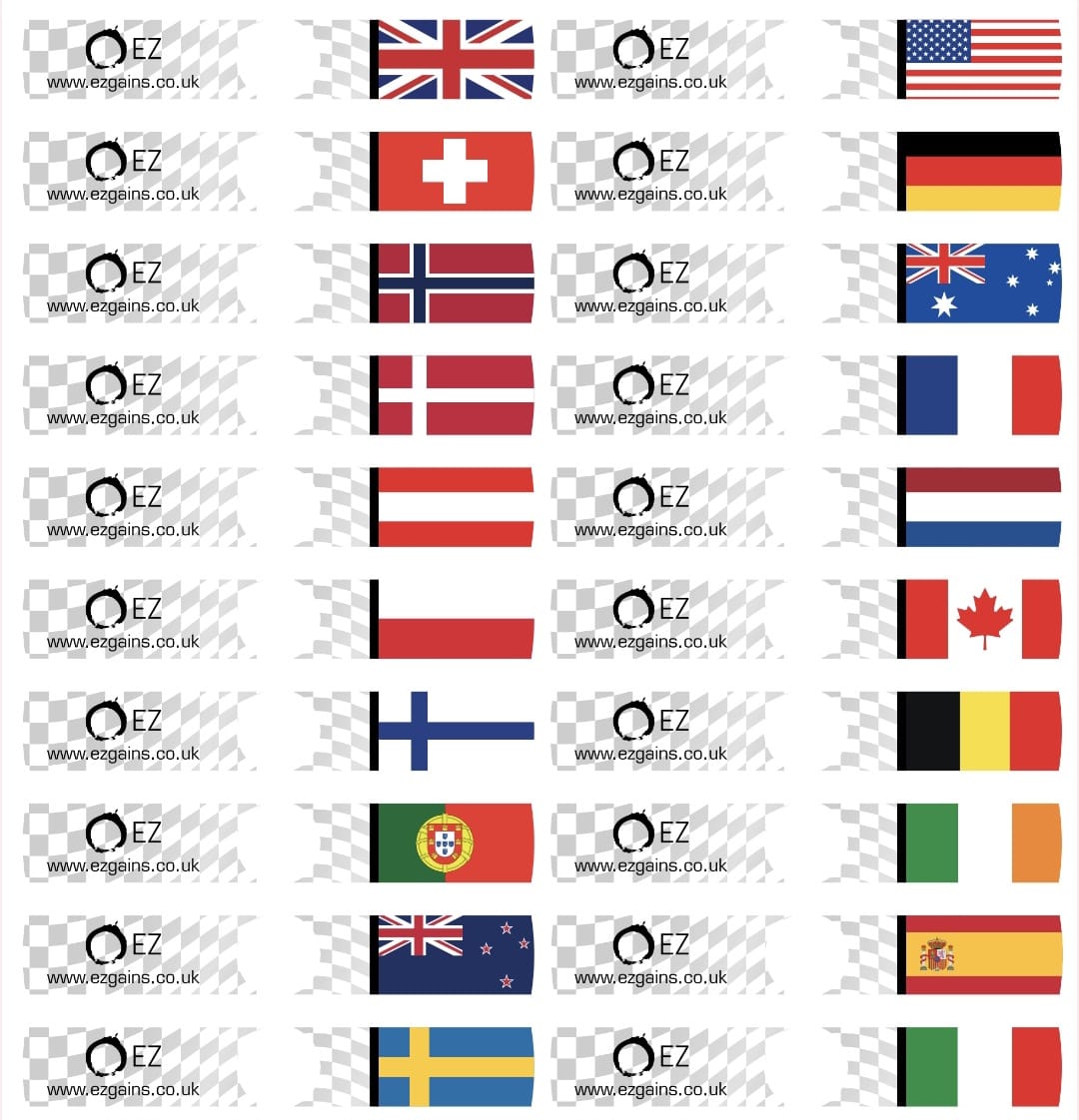 EZ Gains® - Country Flag (EZ Disc Decal)