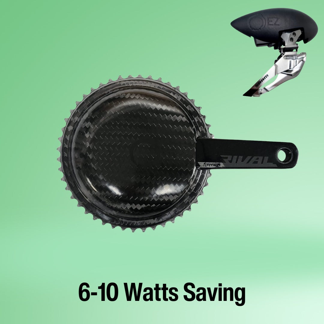 EZ Aero Chainring Guard (Carbon) & Front Derailleur Guard 6-10 Watt Saving