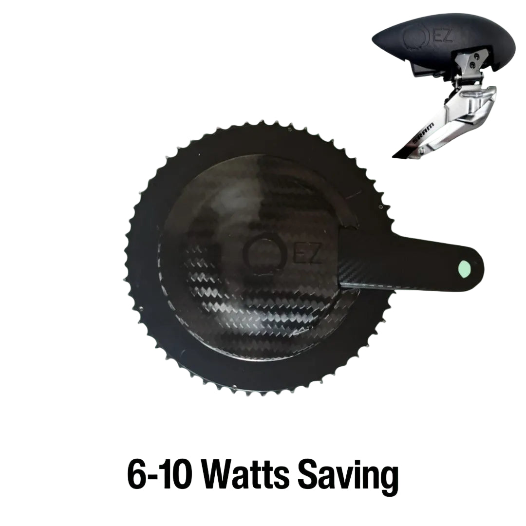 EZ Aero Chainring Guard (Carbon) & Front Derailleur Guard 6-10 Watt Saving