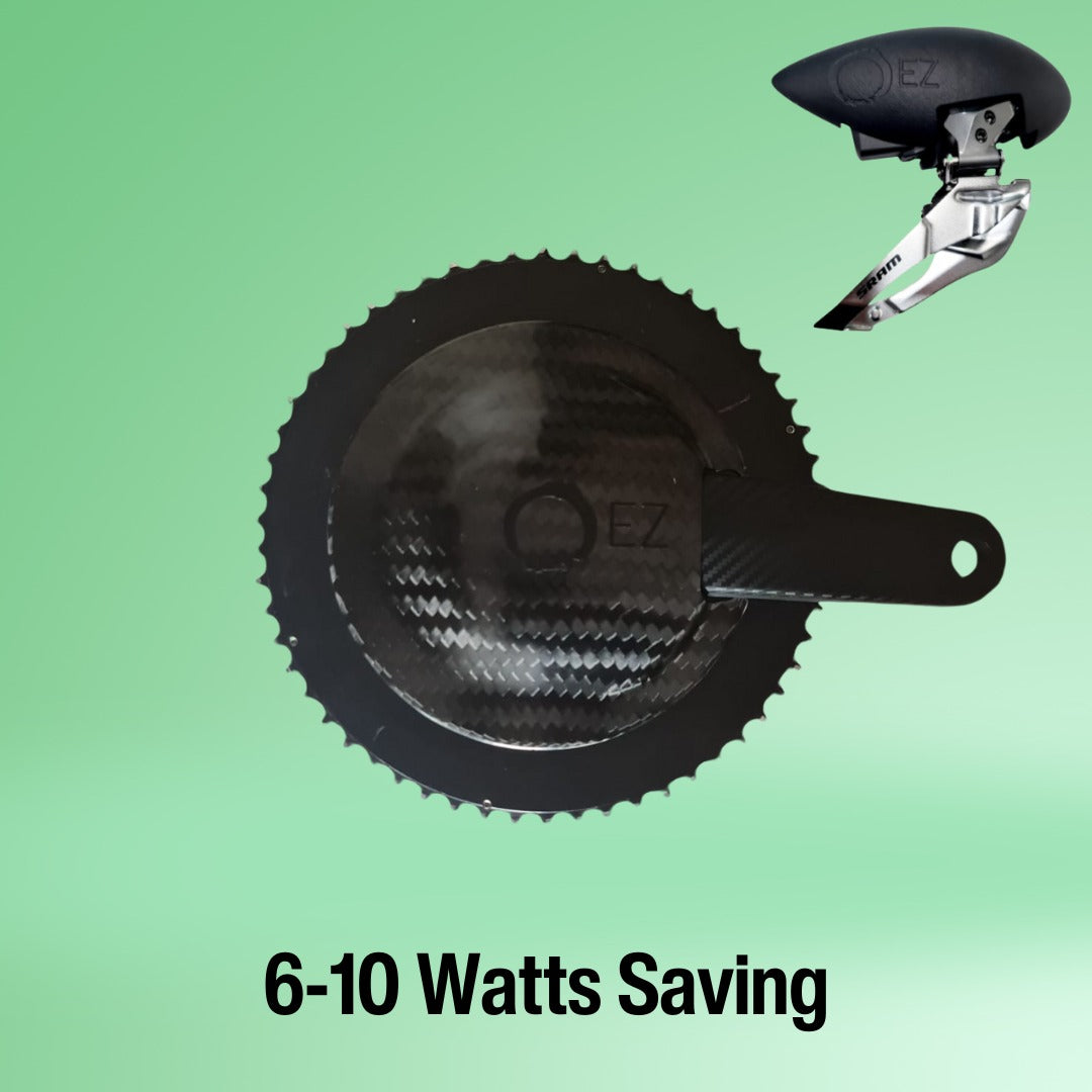 EZ Aero Chainring Guard (Carbon) & Front Derailleur Guard 6-10 Watt Saving
