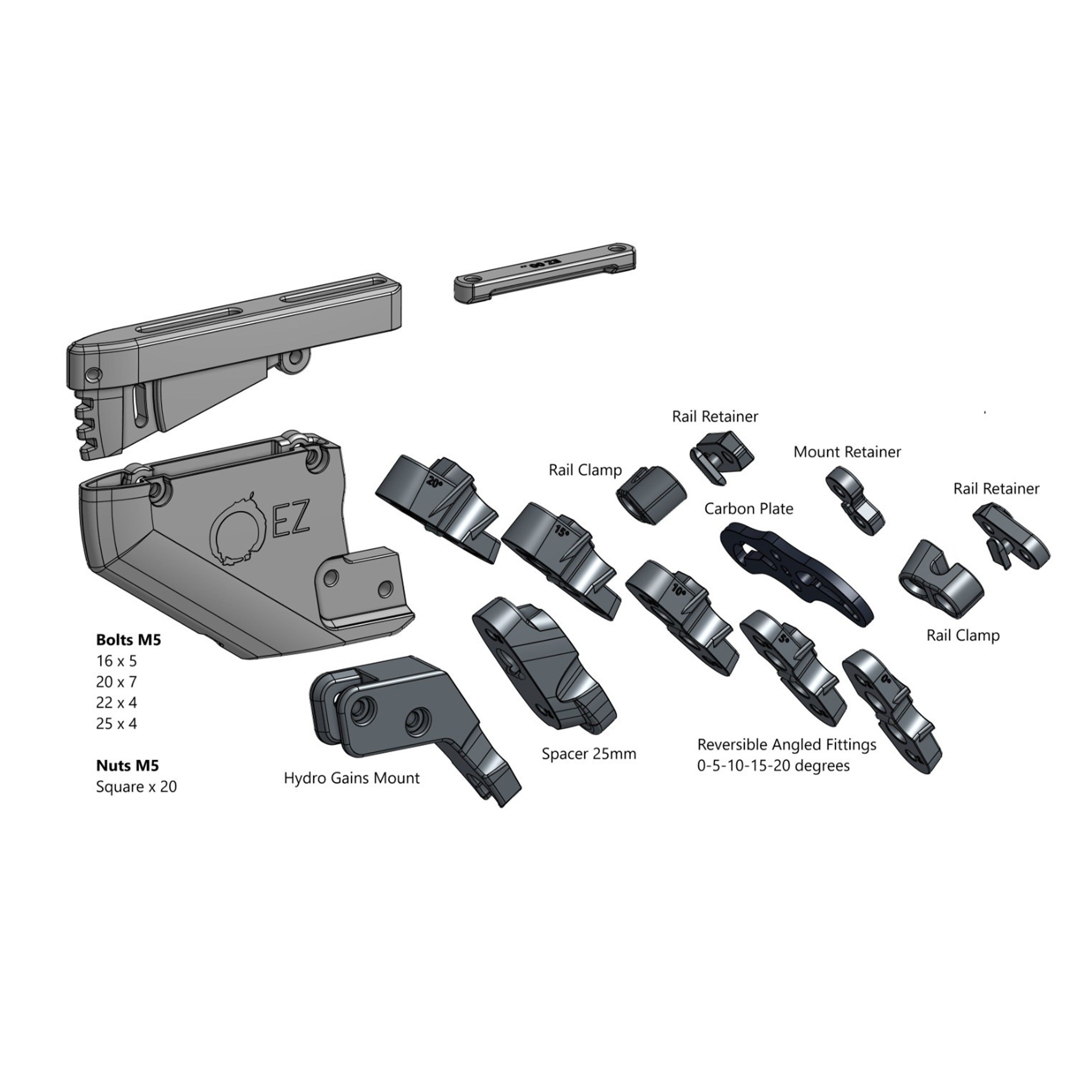 EZ Hydro Gains® (Universal Metal Rail Mount) Pre-Order 17th April