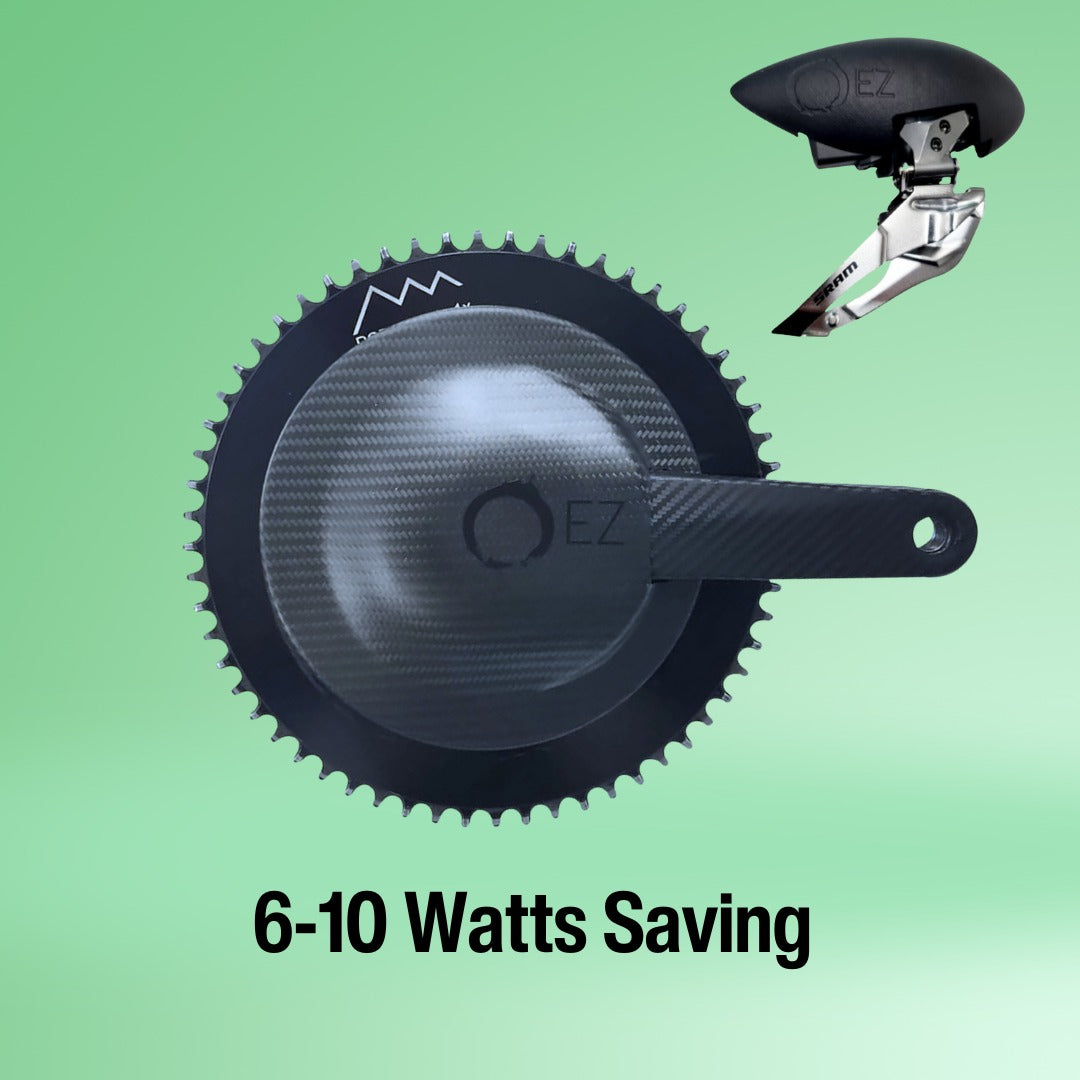 EZ Aero Chainring Guard (Carbon) & Front Derailleur Guard 6-10 Watt Saving