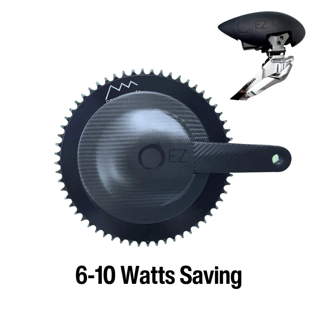 EZ Aero Chainring Guard (Carbon) & Front Derailleur Guard 6-10 Watt Saving