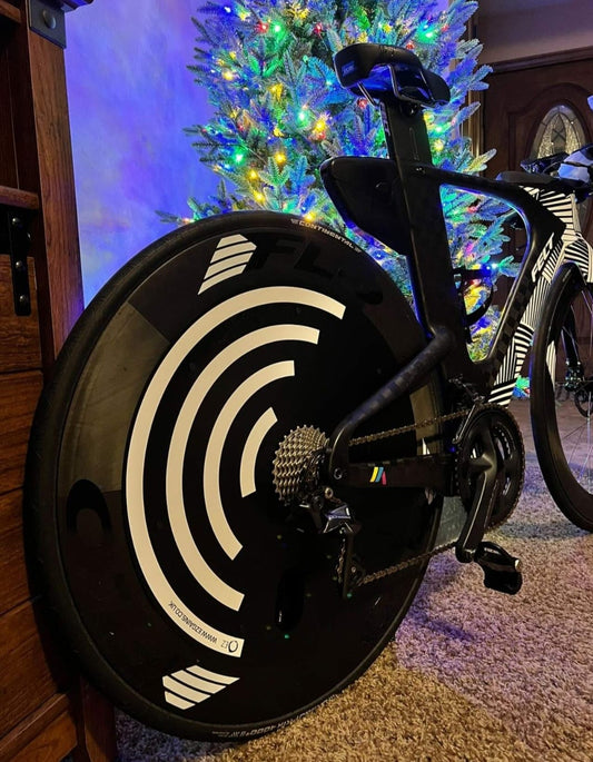 EZ Disc fitted to a Flo wheel which makes you go faster in Triathlon and Time Trial Cycling.