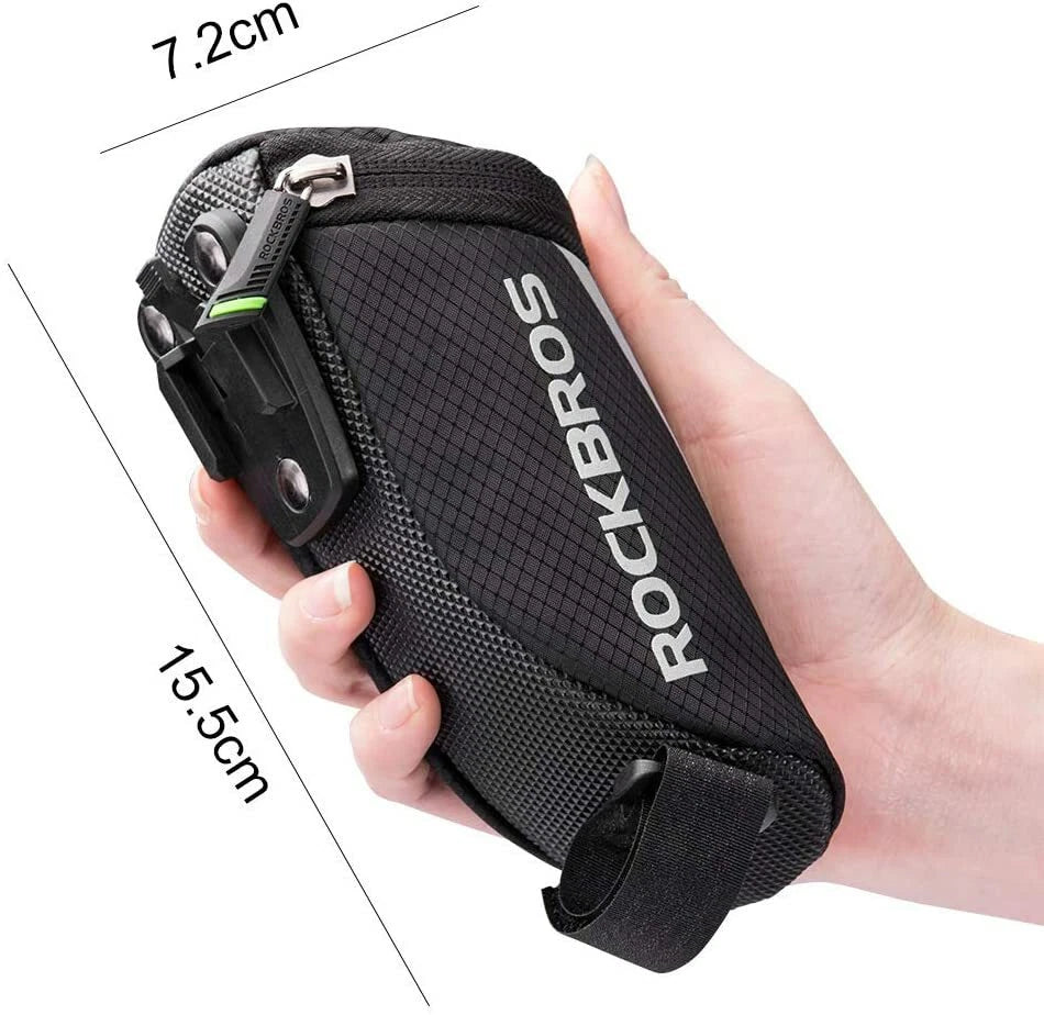 ROCKBROS Bike Saddle Bag Under Seat Pouch Portable Tail Bag Quick Release 0.5L