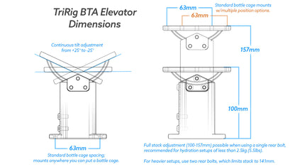 BTA Elevator: Adjustable Between-the-Arms Bottle Mount