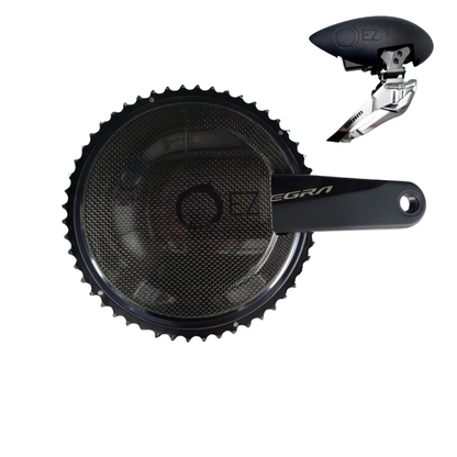 EZ Aero Chainring Guard (Carbon) & Front Derailleur Guard  6-10 Watt Saving