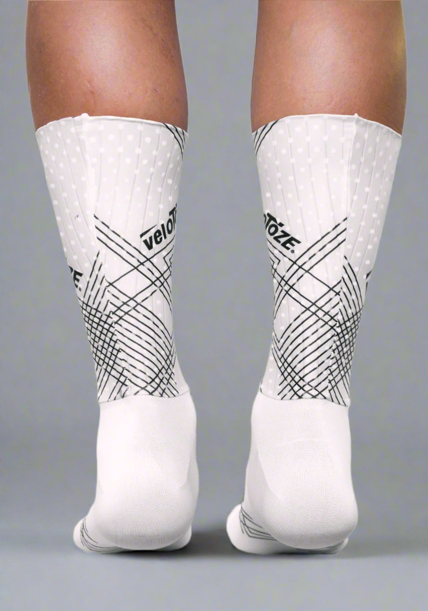 veloToze Aero Socke - Weiß - Rückseite der Socke