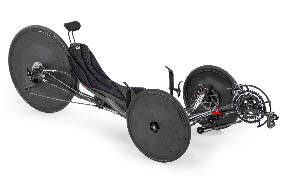 Bicicleta reclinada EZ Disc: juego delantero de 406 mm (20 pulgadas) de EZ Disc.