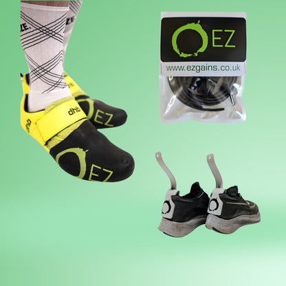 Elastic Laces, shoe horns and sero toe covers, aero gains with efficiency of speed and time saving. #cycling #triathlon #duathlon helps support fast race times