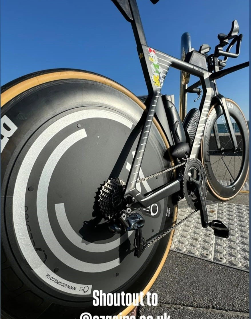 50kph 5.8 Watts, 40kph 4 Watts, 30kph 2 Watts.

0 Yaw Watt Saving 30kph = 1.4 / 40kph = 4.1 / 50kph = 5.8

25 grams

Used in Ironman Triathlon, PTO Pro Field / BTF / ETU / ITU and inspected

Front Derailleur Guard