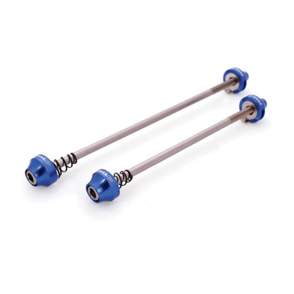 Aero skewers for cycling that are quick to install and save 2 watts reducing drag in blue, white, gold, green, red, black and purple. Customize your bike for all cycling ventures. #aerocyclingparts #customparts