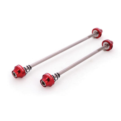 Aero skewers for cycling that are quick to install and save 2 watts reducing drag in blue, white, gold, green, red, black and purple. Customize your bike for all cycling ventures. #aerocyclingparts #customparts